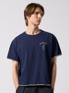 【予約品 4月19日(日) 18時締切】Ohta Design × wjk collaboration："relax" cut-off S/S / "relax" カットオフ ショートスリーブ / ネイビー
