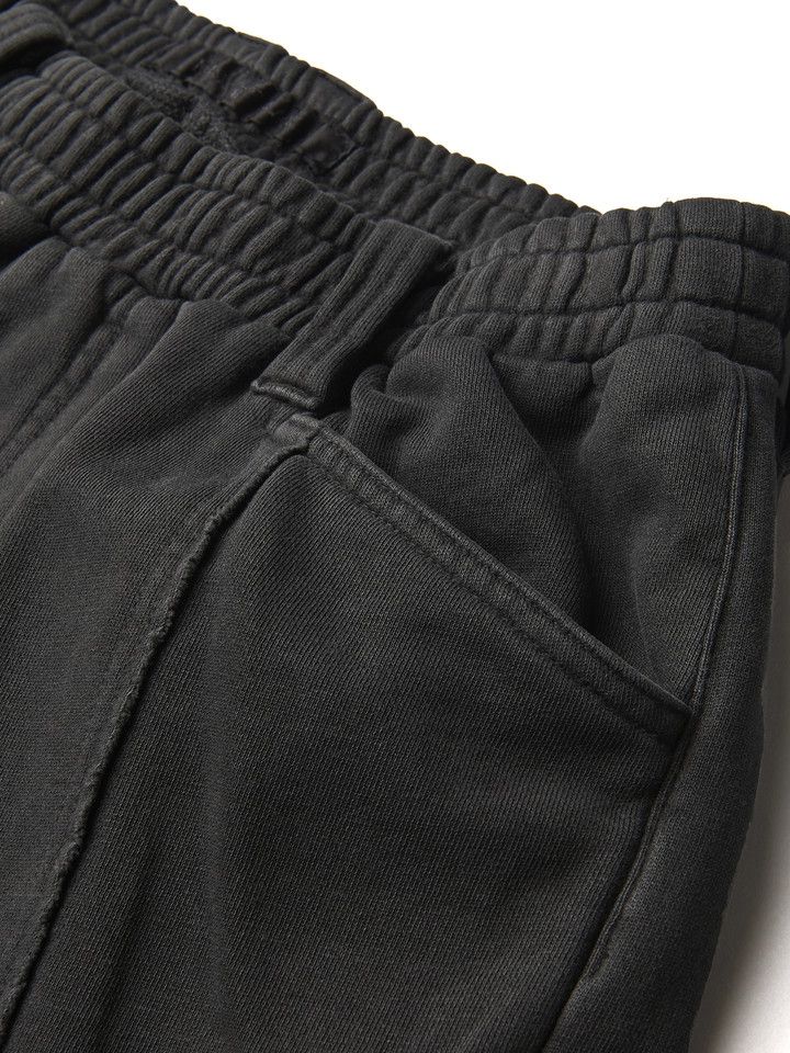 サイドZIPワイドイージーフレアPANTSブリーチ加工グレー