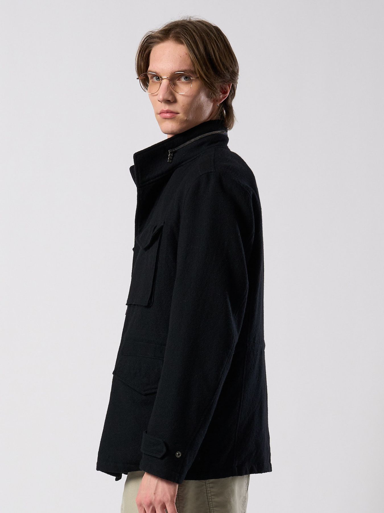 【予約品 4月19日(日) 18時締切】milled wool field jacket / ミルドウール フィールドジャケット / ブラック