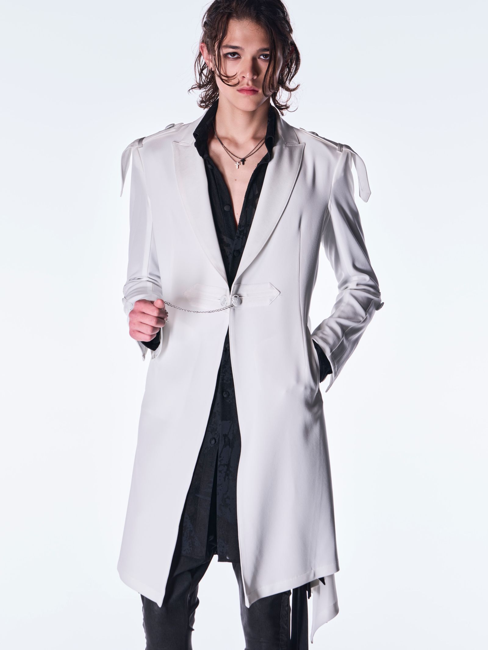 【予約品 6月29日(月) 締切】Back Satin Goth Jacket Ⅱ / ゴスジャケットII / ホワイト