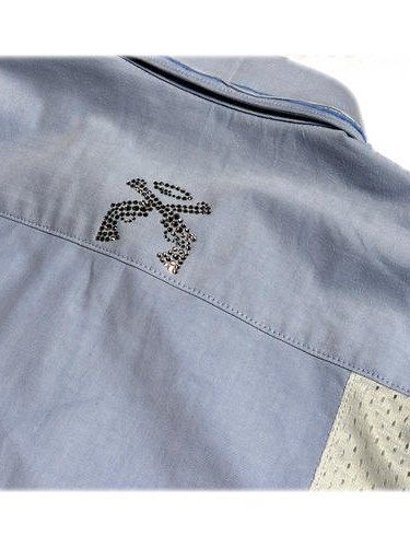 《予約品8月31日 23時55分締め》 MESH OX SH A / デニムシャツ / ブルー 【roarguns 】 2024年2月入荷予定