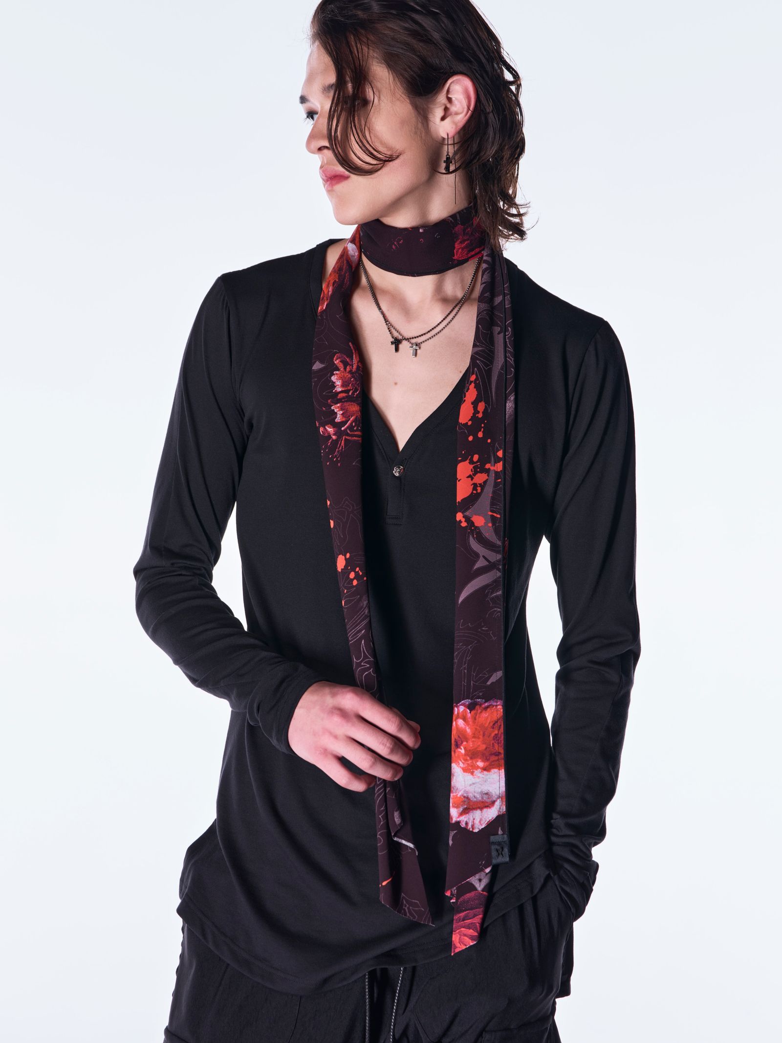 【予約品 6月29日(月) 締切】BEATENJIKU Henry Neck T-Shirt / ヘンリーネック Tシャツ / ブラック