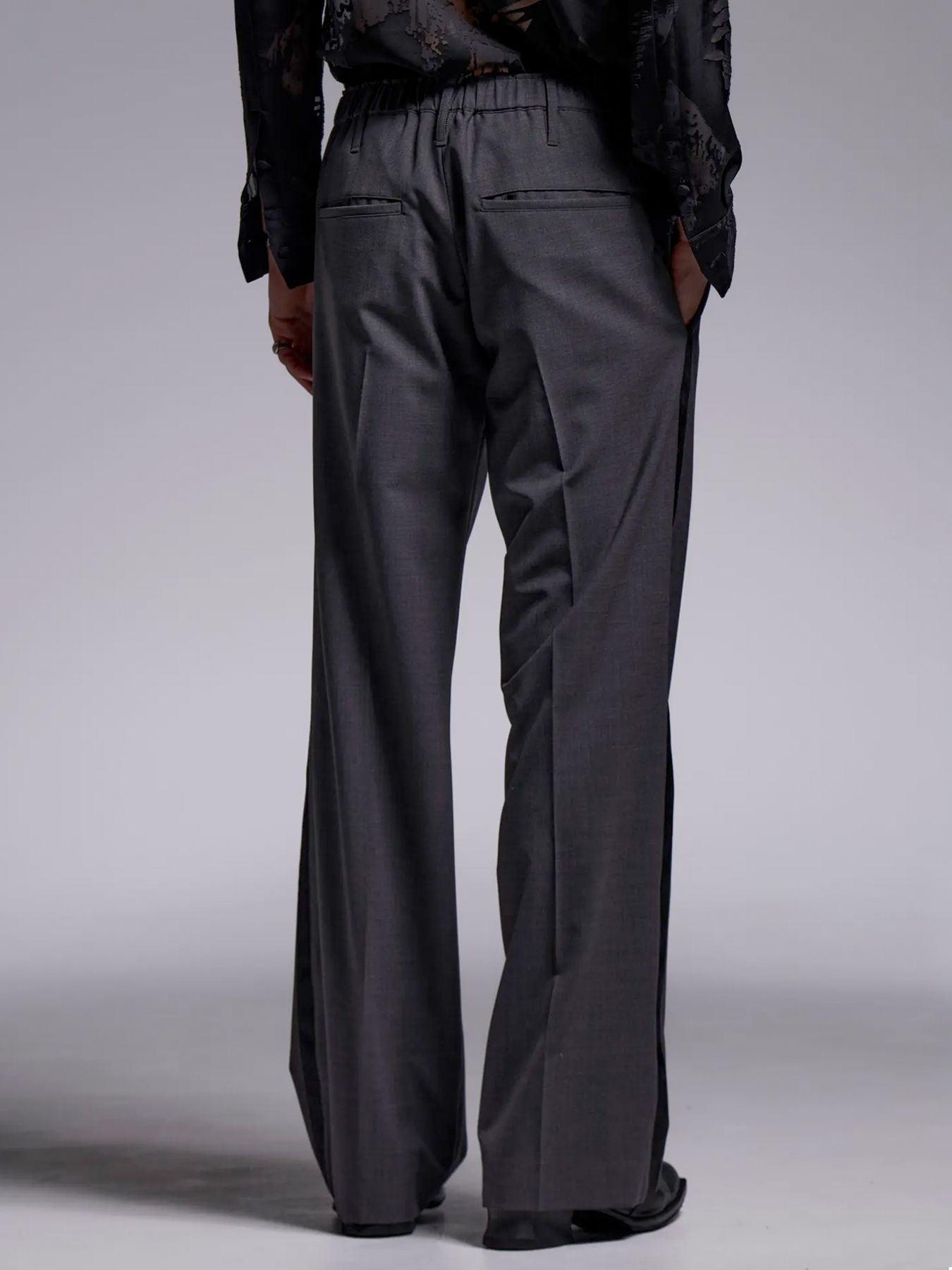 Side Line Wide Slacks / サイドライン ワイドスラックス / グレー