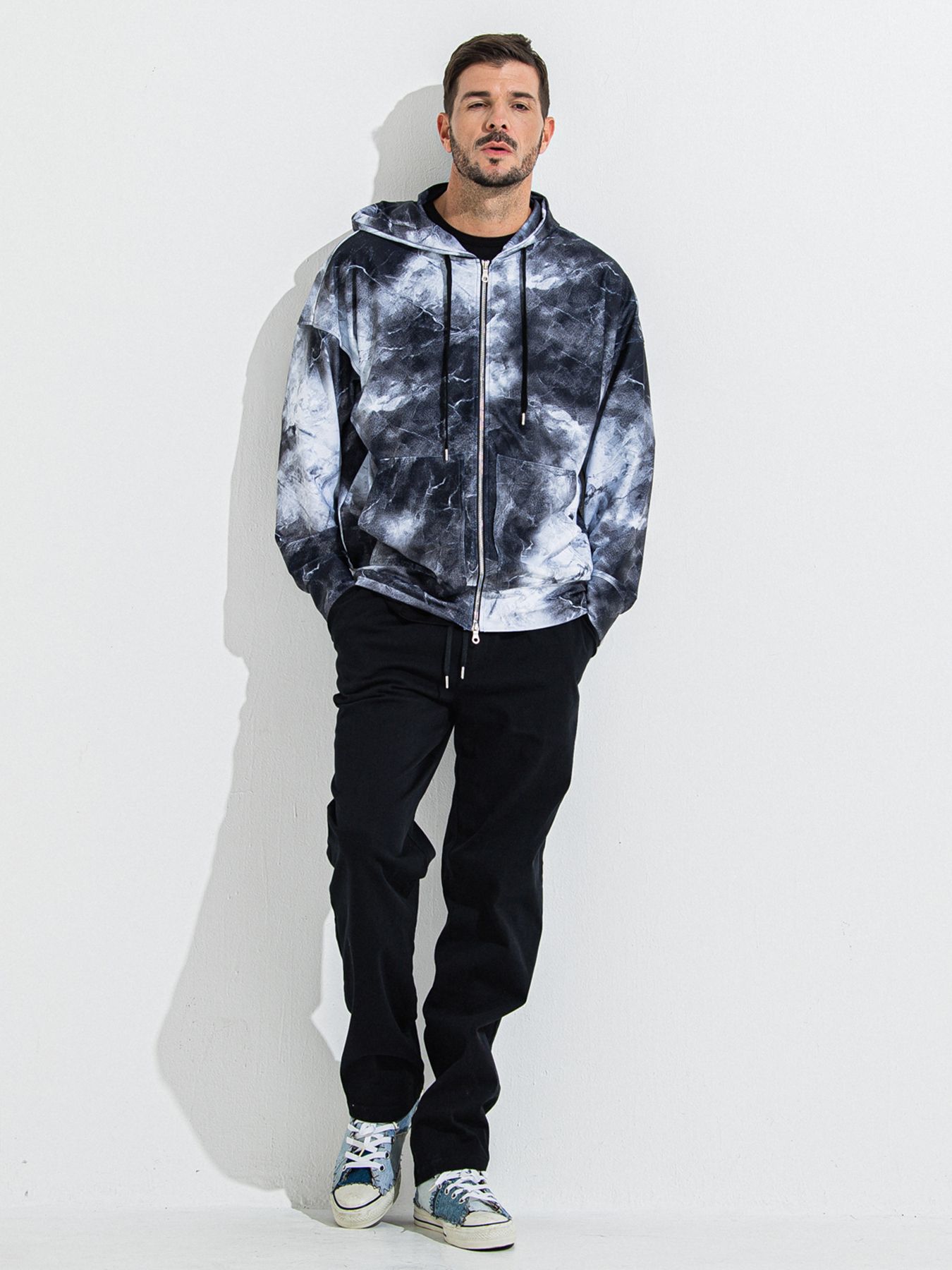 【予約品 】DENIM JERSEY WIDE PT / デニムジャージワイドパンツ / ブラック