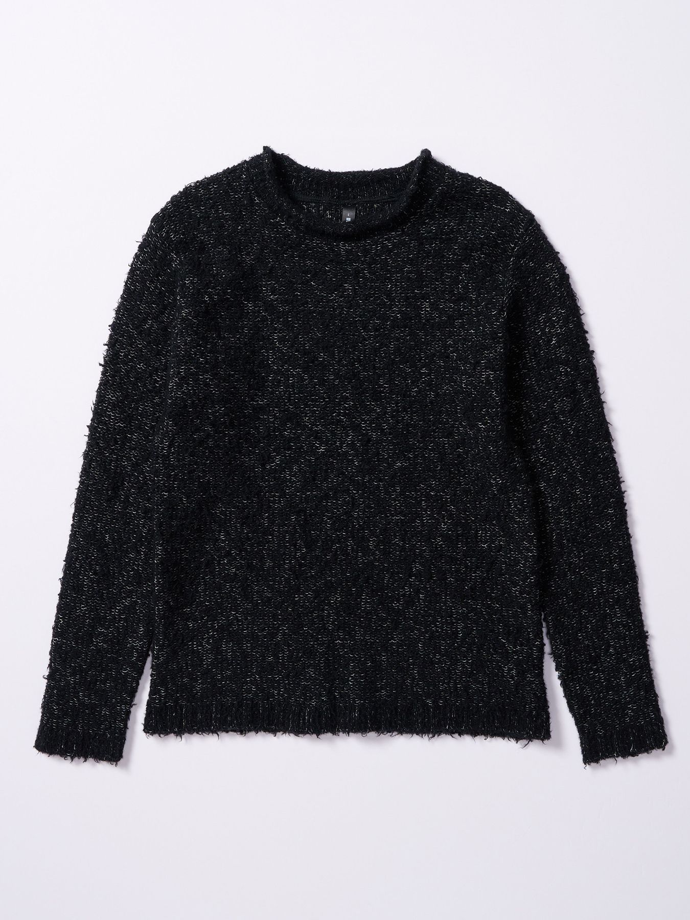 【予約品 4月19日(日) 18時締切】fancy yarn crew-neck knit / クルーネックニット / ブラック