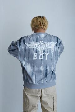 ブリーチペイントクルーネックスウェット / GREY 【BOY LONDON】