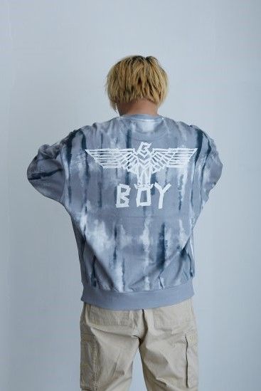 ブリーチペイントクルーネックスウェット / GREY 【BOY LONDON】