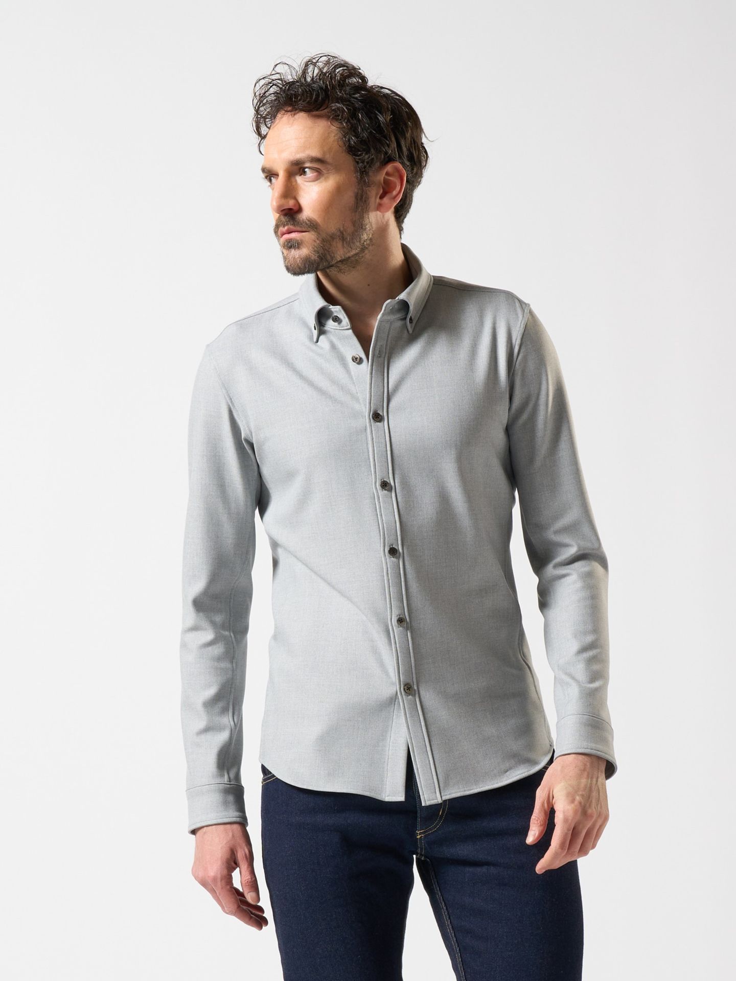 【予約品】 B.D shirt(cosmical warm) / ボタンダウンシャツ / アイスグレー