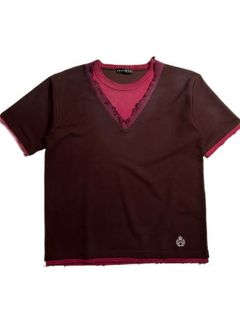 《予約品8月31日 23時55分締め》 V NECK TEE / VネックTシャツ / レッド 【roarguns 】 2024年3月入荷予定