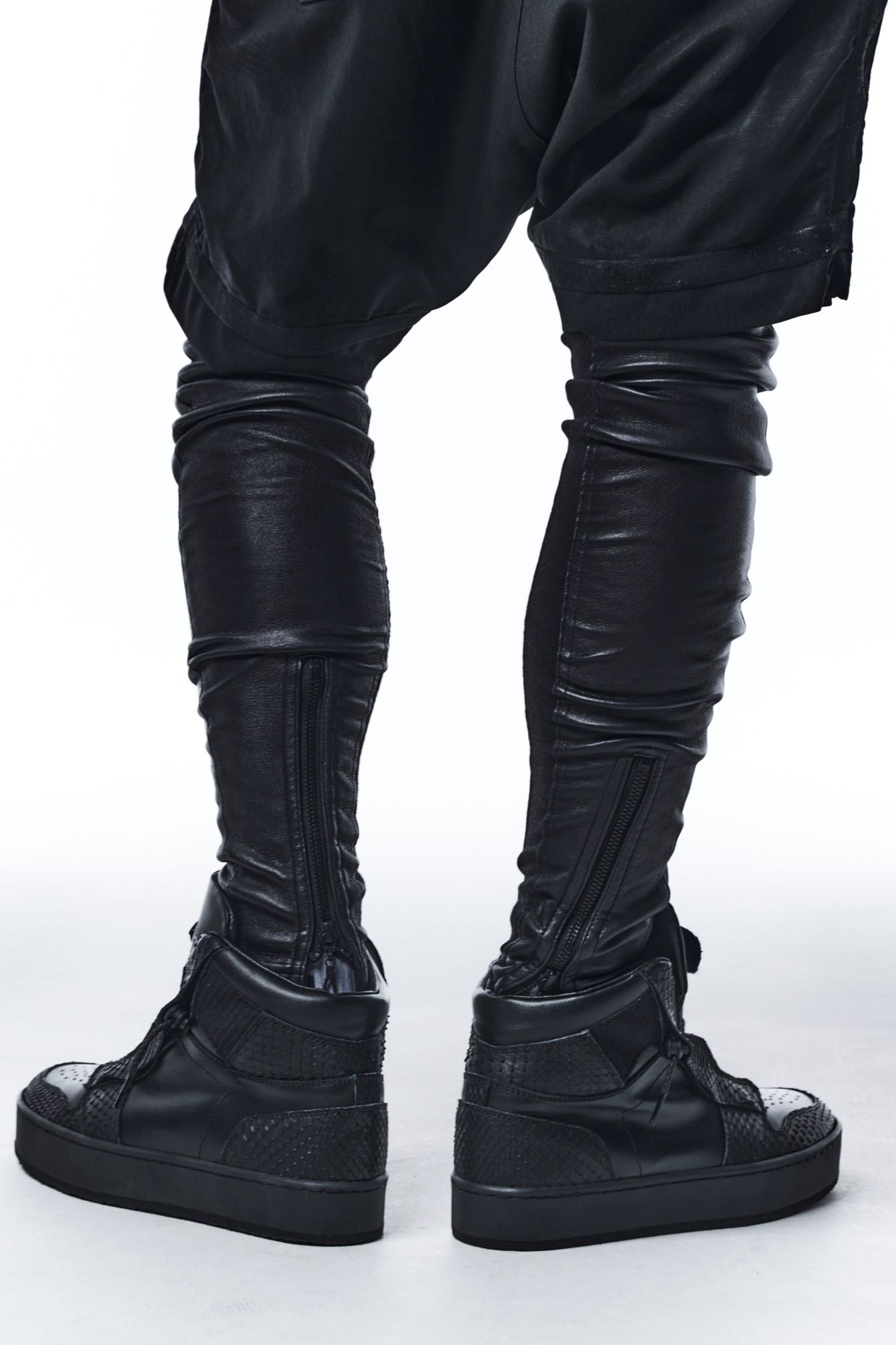 《予約品》 Leggings レギンス SmoothKOMOU&StretchLeather / Black 【kiryuyrik】 11月入荷予定