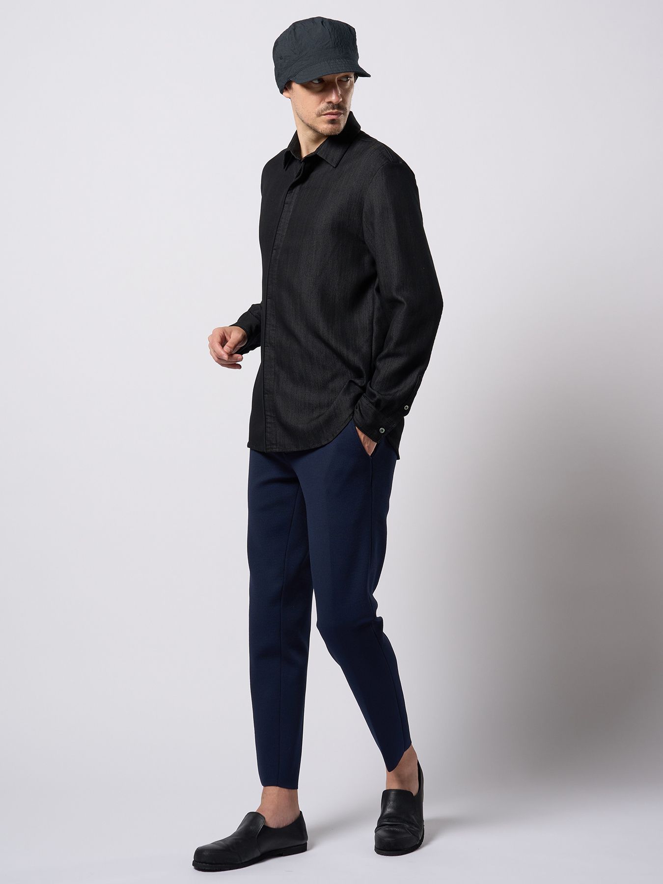 【予約品 9月23日(火) 締切】combination slip-on shoes / コンビネーション スリッポンシューズ / ブラック