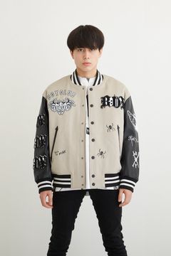 EMBROIDERY PATCH STADIUM JACKET  / グレー 【BOY LONDON】