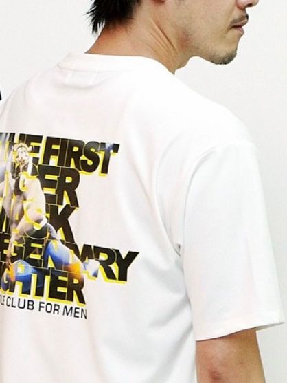 ＜初代タイガーマスクプロレスコラボ半袖Tシャツ ホワイト接触冷感【 NICOLE CLUB FOR MEM】