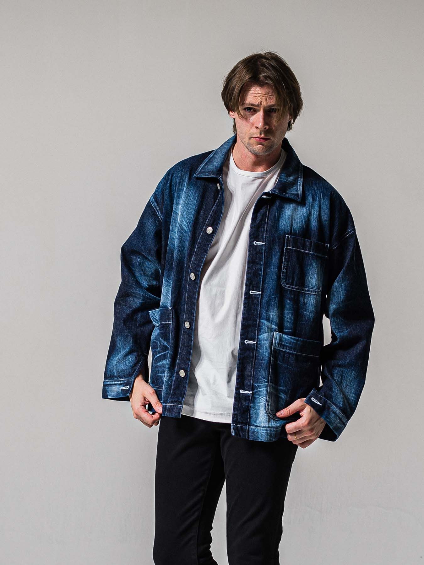 【予約品 11月16日(日) 締切】RC COVER ALL / ライトデニムカーバーオールジャケット / ダークインディゴ