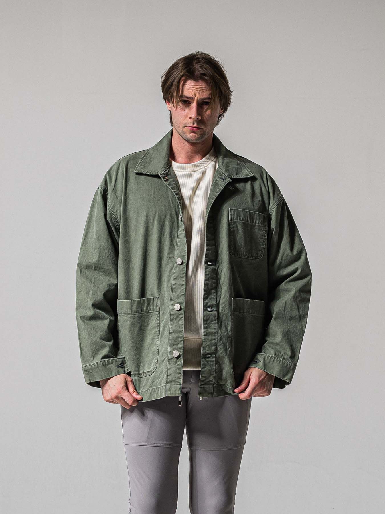 【予約品 11月16日(日) 締切】RC COVER ALL / ミリタリーキャンバス カーバーオールジャケット / ダークカーキ