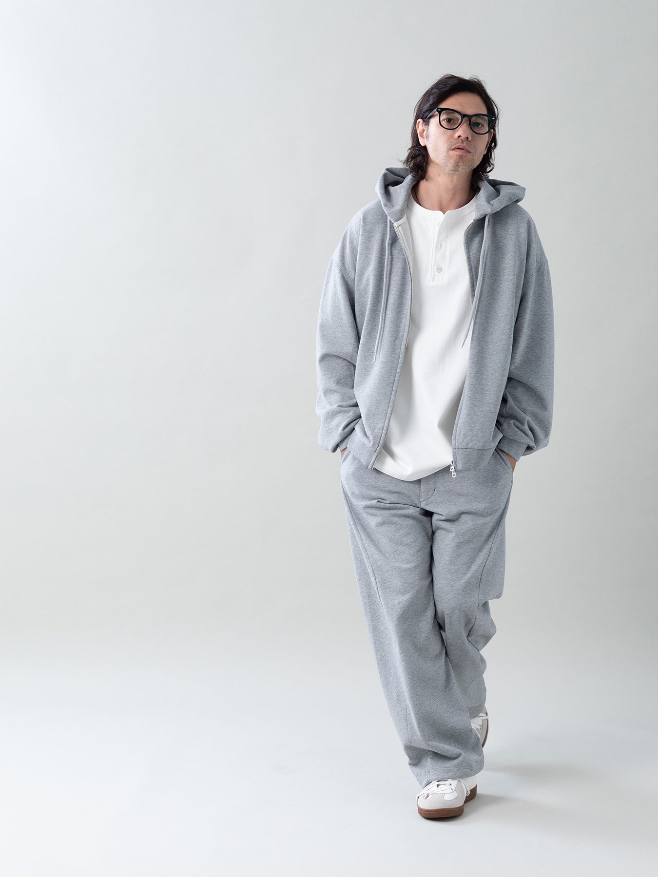 【予約品 5月6日(水) 締切】MOLD-SWEATPARKA / スウェットジップパーカー / 杢グレー
