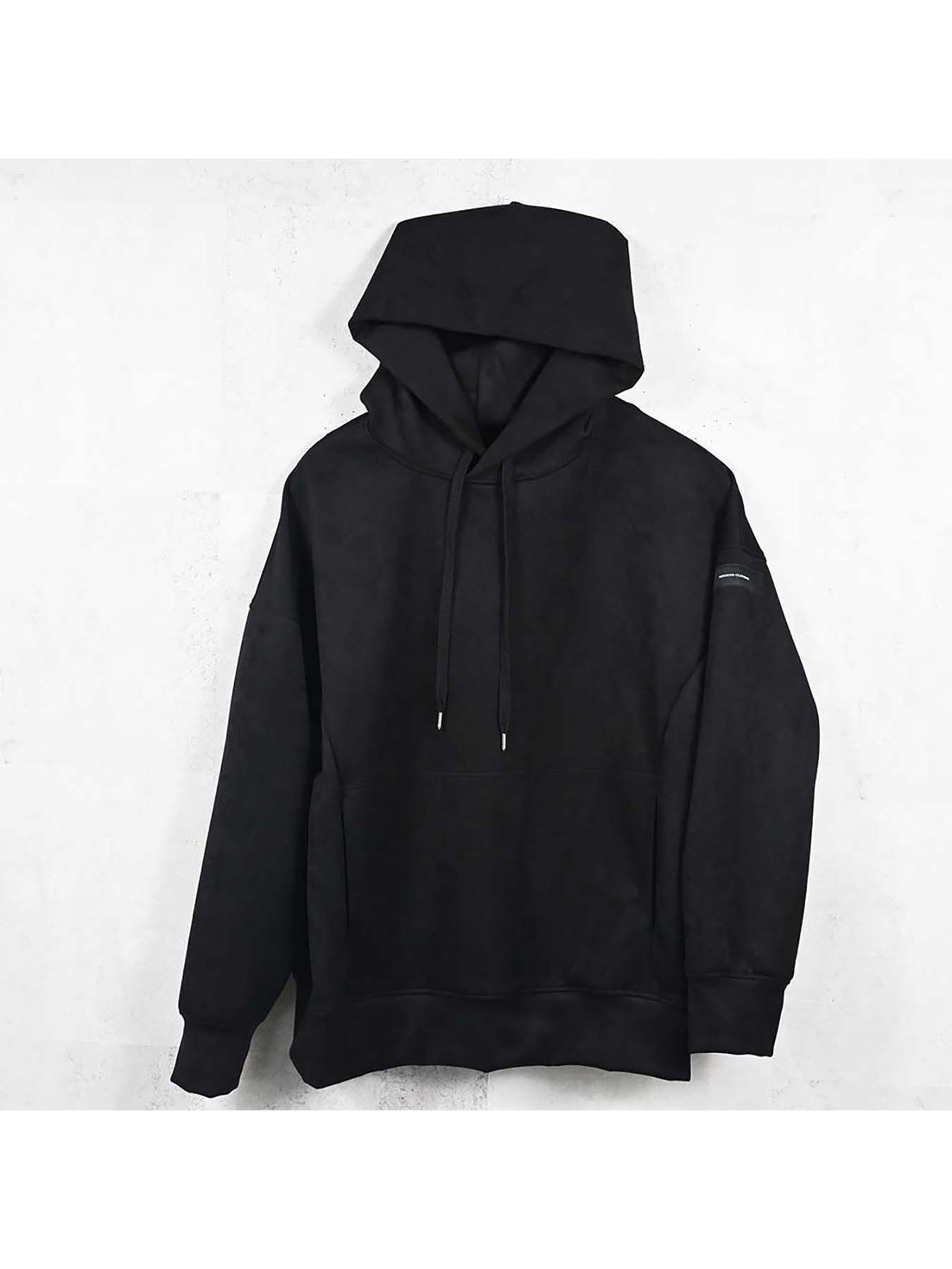【予約品 8月31日(日) 締切】SUEDE LOOSE HOODIE / スウェード ルーズフーディ / ブラック