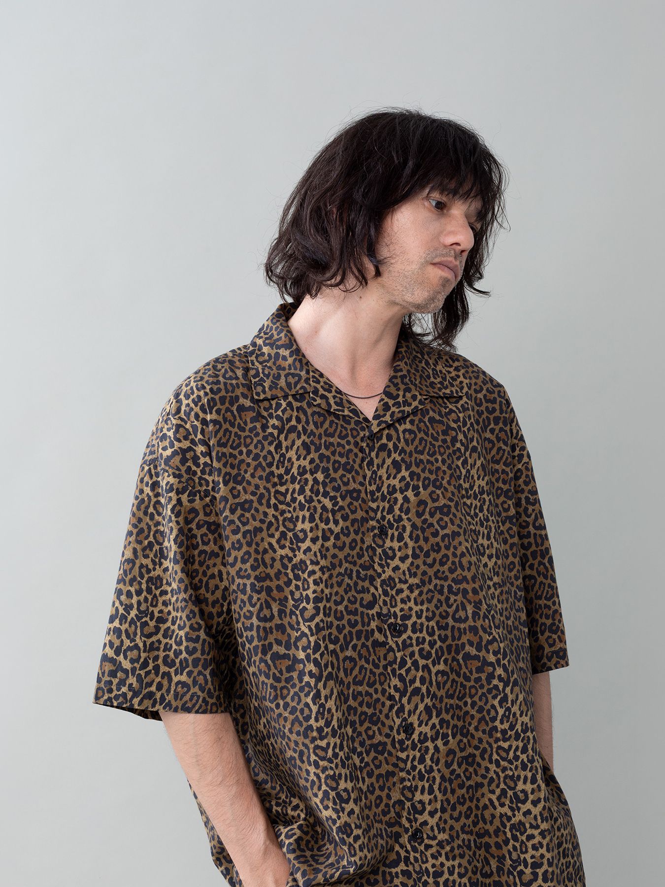 【予約品 5月6日(水) 締切】LEO-SHIRTS / レオパード柄シャツ / ベージュ系