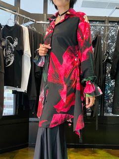 《予約品》 SharringCuffesFlareShirt / フレアシャツ / ブラック・ブーゲンビリア