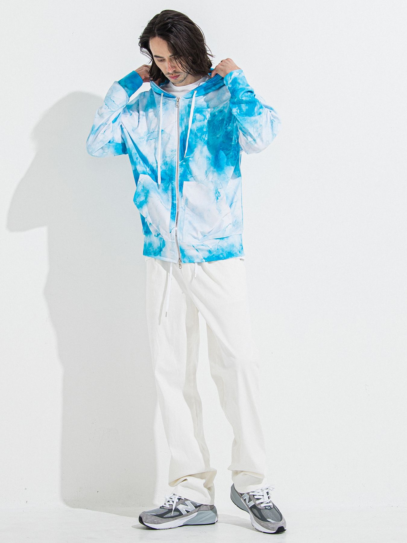 DENIM JERSEY WIDE PT / デニムジャージワイドパンツ / ホワイト
