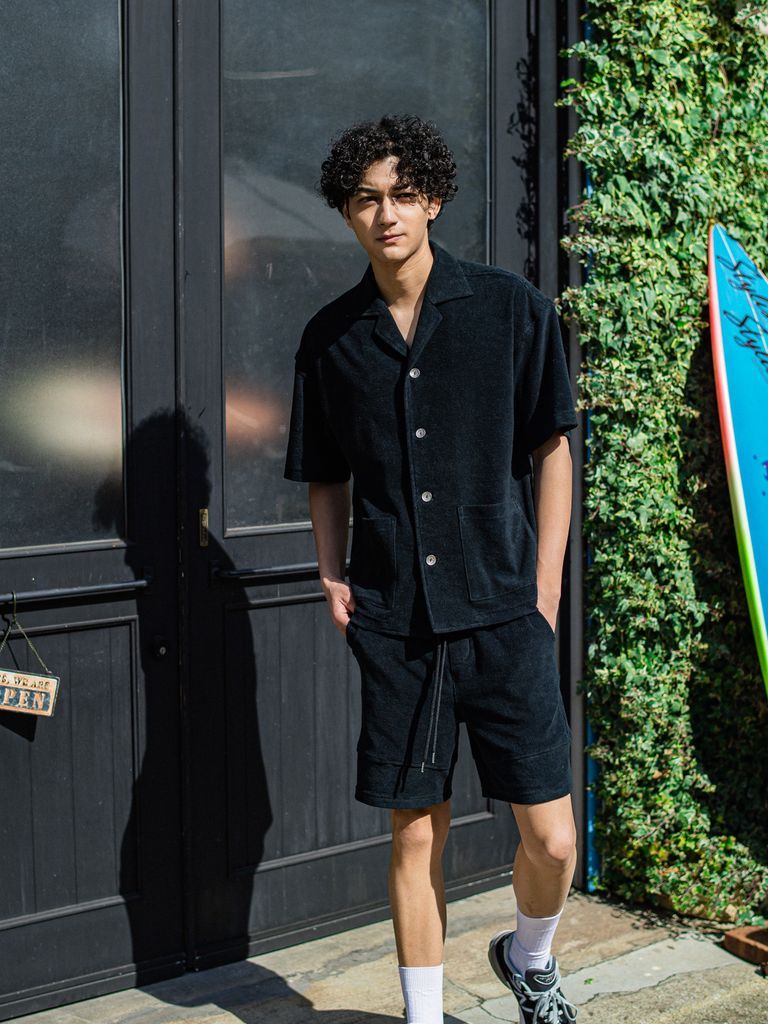 《予約品3月3日18：00締め》 PILE BEACH SHIRTS / パイルシャツ / ブラック