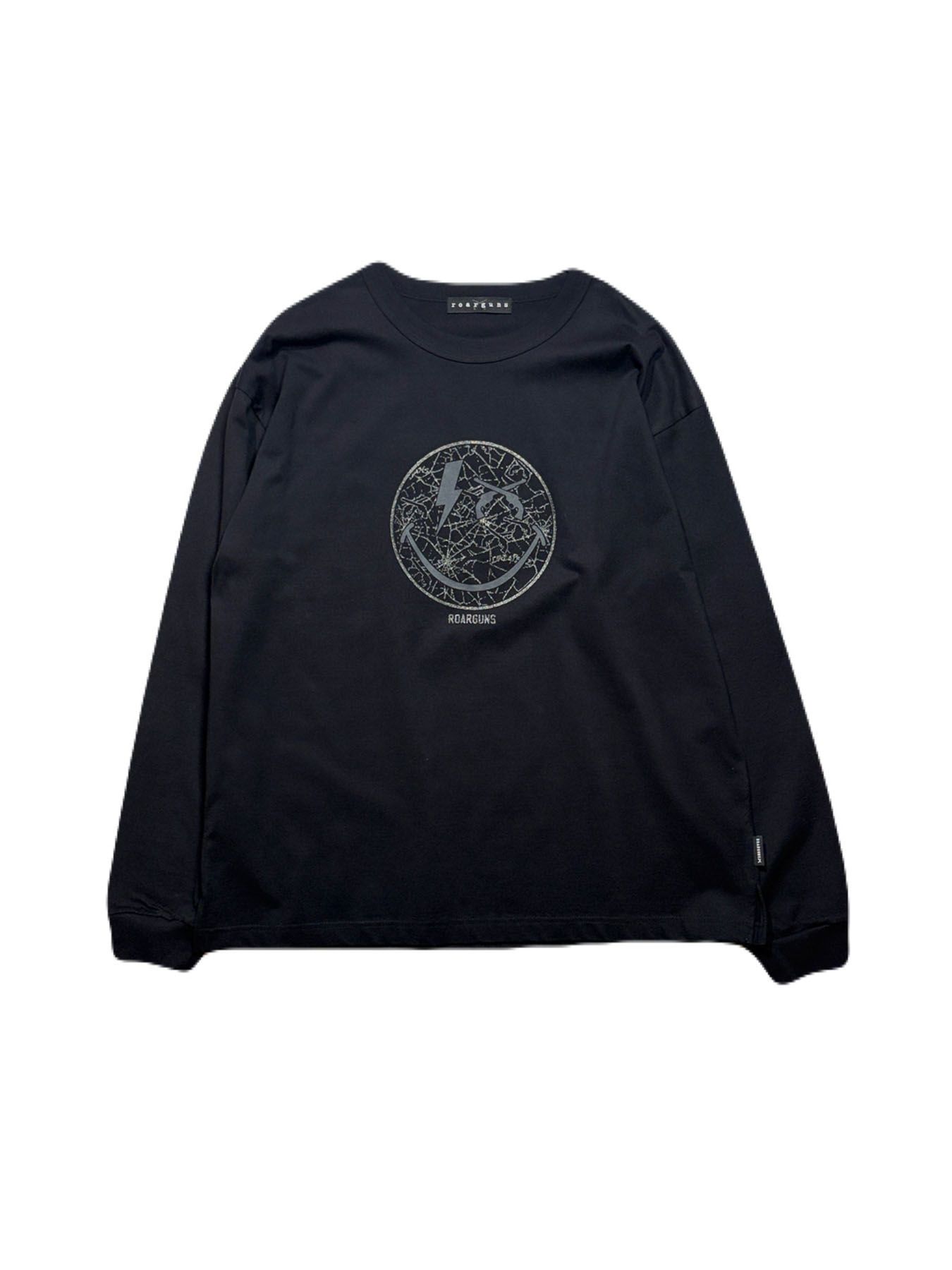 【予約品 3月9日(月) 18:00 締切】ORG/CO L/S T SMILE / スマイルプリント オーガニックコットン ロンT / ブラック