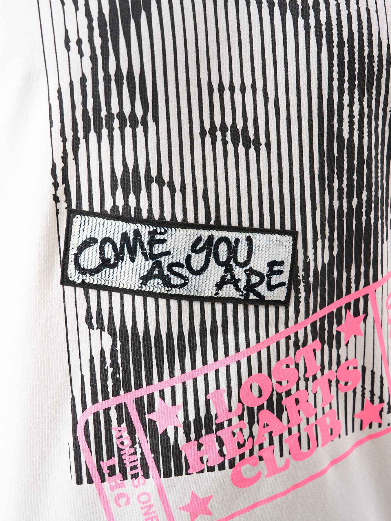 【予約品 5月8日(木) AM10時 締切】 5.6ozコットン天竺 LOST HEARTS シークインLS Tシャツ / ホワイト