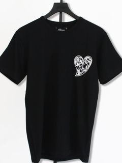 PAISLEY HEART SKULL T スパンコール＆ビーズ ブラック 【Roen】