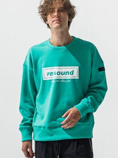 【予約品 9月6日(日) 締切】BOX VELOURS FLEECE DROP TRAINER / ボックスロゴ 裏起毛 ルーズトレーナー / ブルーグリーン
