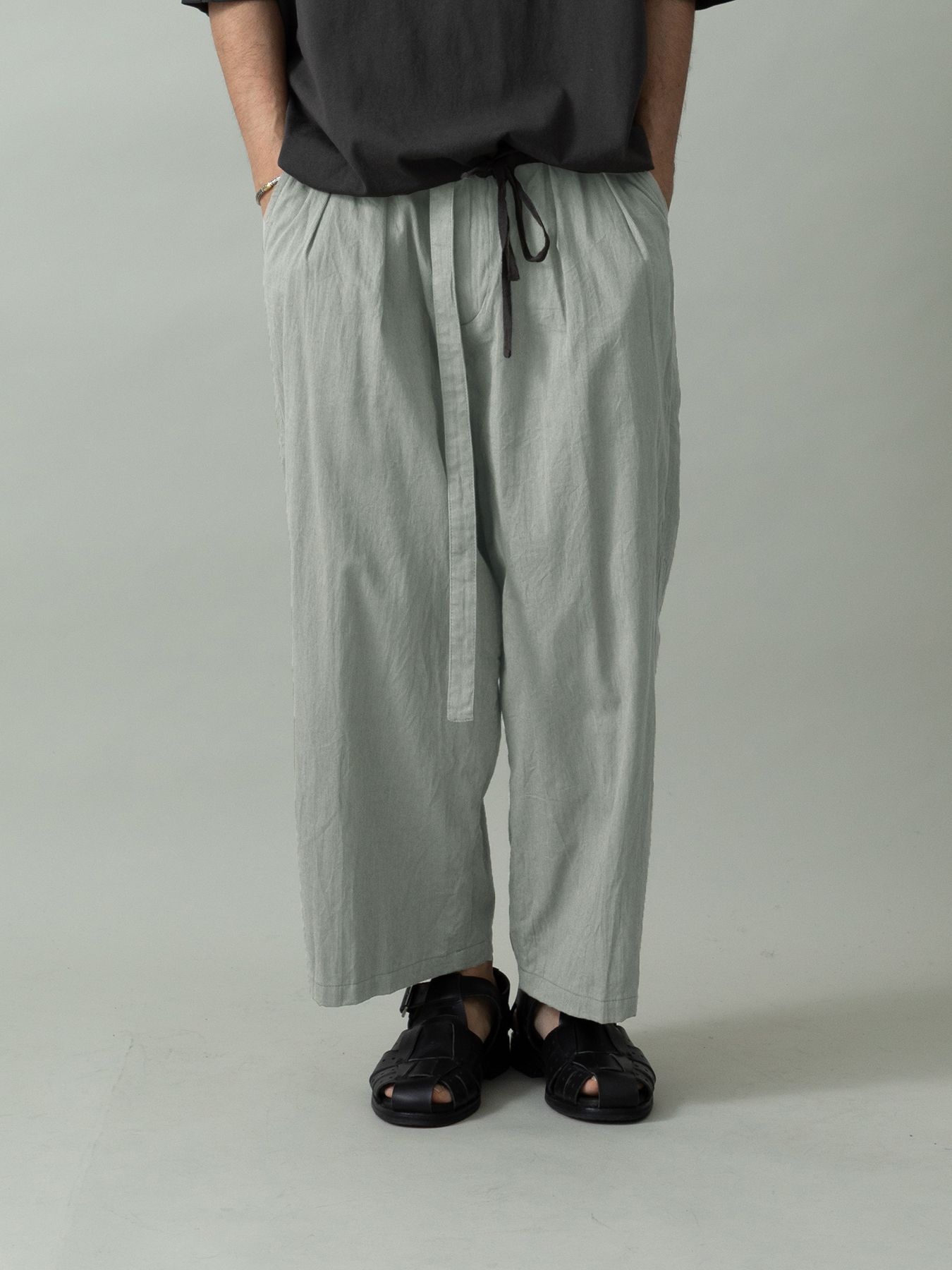 【予約品 2月1日(日) 締切】DRESSYEASE TRUSERS pique / ツータックイージートラウザーズ / ライトグレー