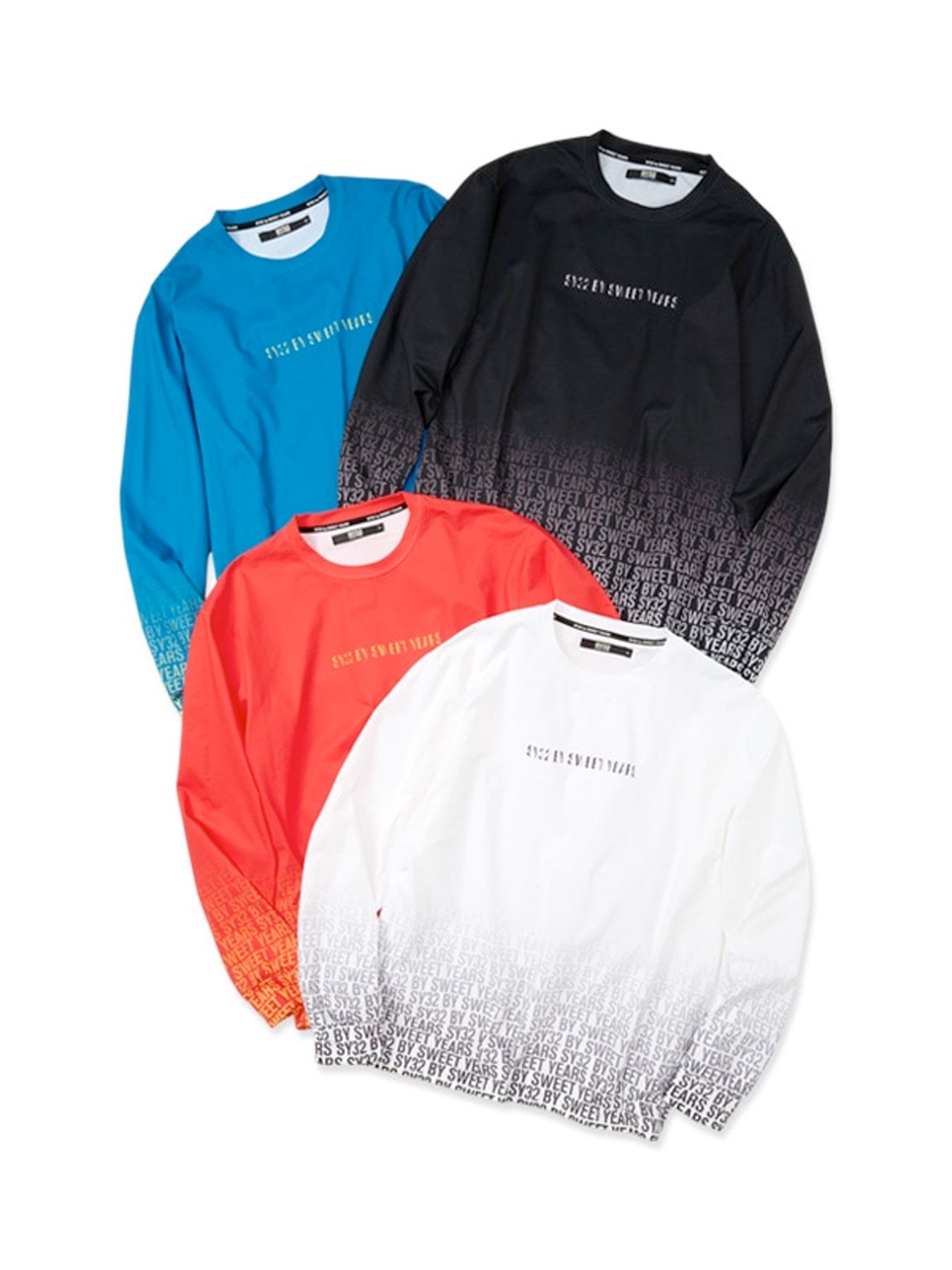 GRADATION LOGO L/S TEE / グラデーションロゴ 長袖Tシャツ / ホワイト 【SY32 by SWEET YEARS】