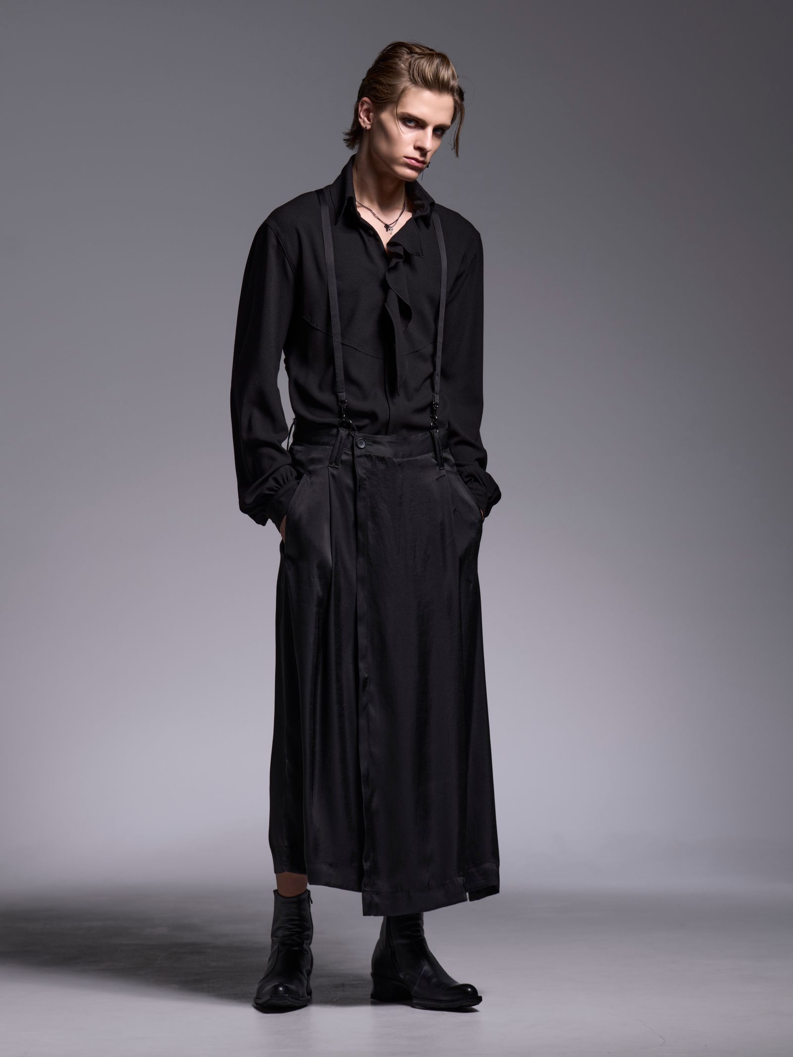 【予約品 1月4日(日) 締切】Skirt Suspender Slacks / スカート サスペンダースラックス / ブラック