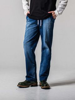 【予約品 11月16日(日) 締切】DENIM JERSEY WIDE PT / デニムジャージ セミワイドシルエット ワンタックイージーパンツ / ダークインディゴ