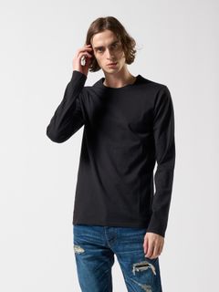 【予約品】 basic crew-neck L/S / クルーTシャツ / ブラック