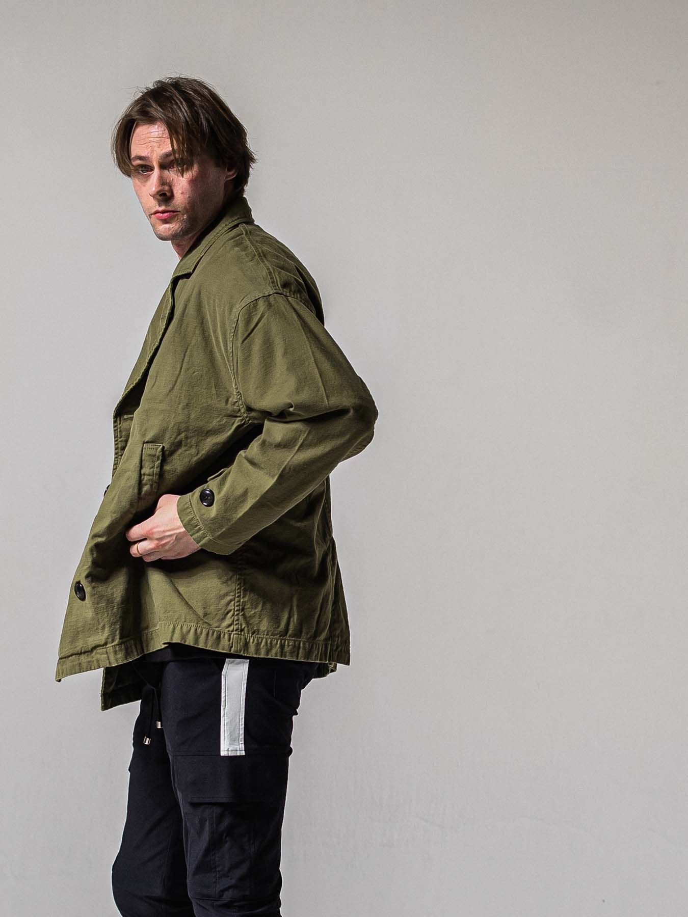 【予約品 11月16日(日) 締切】MV OVER PCOAT / オーバーサイズ ピーコートジャケット / カーキ