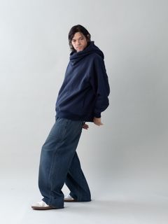 【予約品 5月6日(水) 締切】USN-DENIMTROUSERS aged / ユーズド加工 デニムミリタリーパンツ / インディゴ × 金茶ステッチ 濃