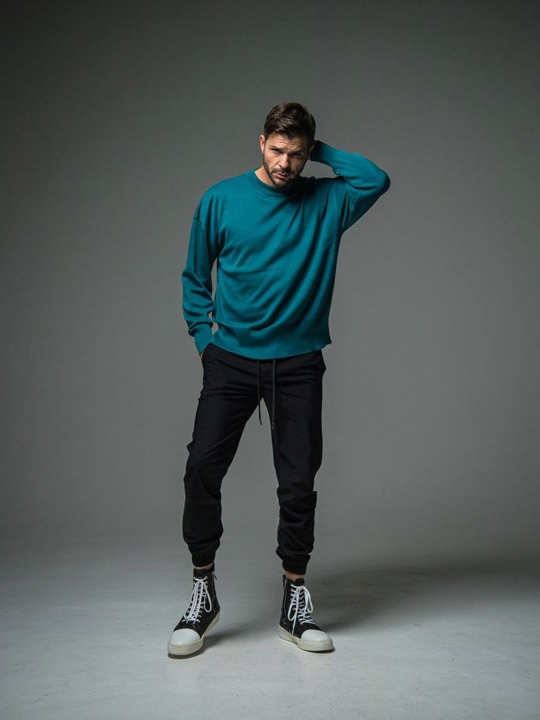 SILK KNT OVER LONG SLEEVE  / スリーブセーター / グリーン 【RESOUND CLOTHING】