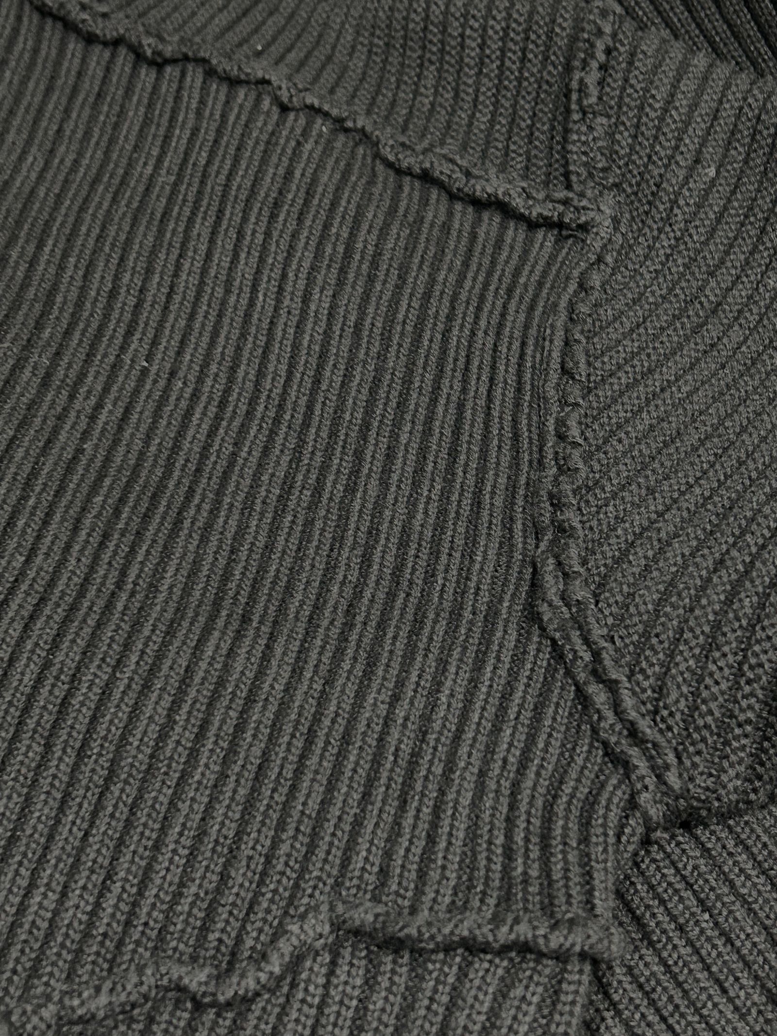 バイカーズニット ZIPカーディガン / ブラック【NO ID.】