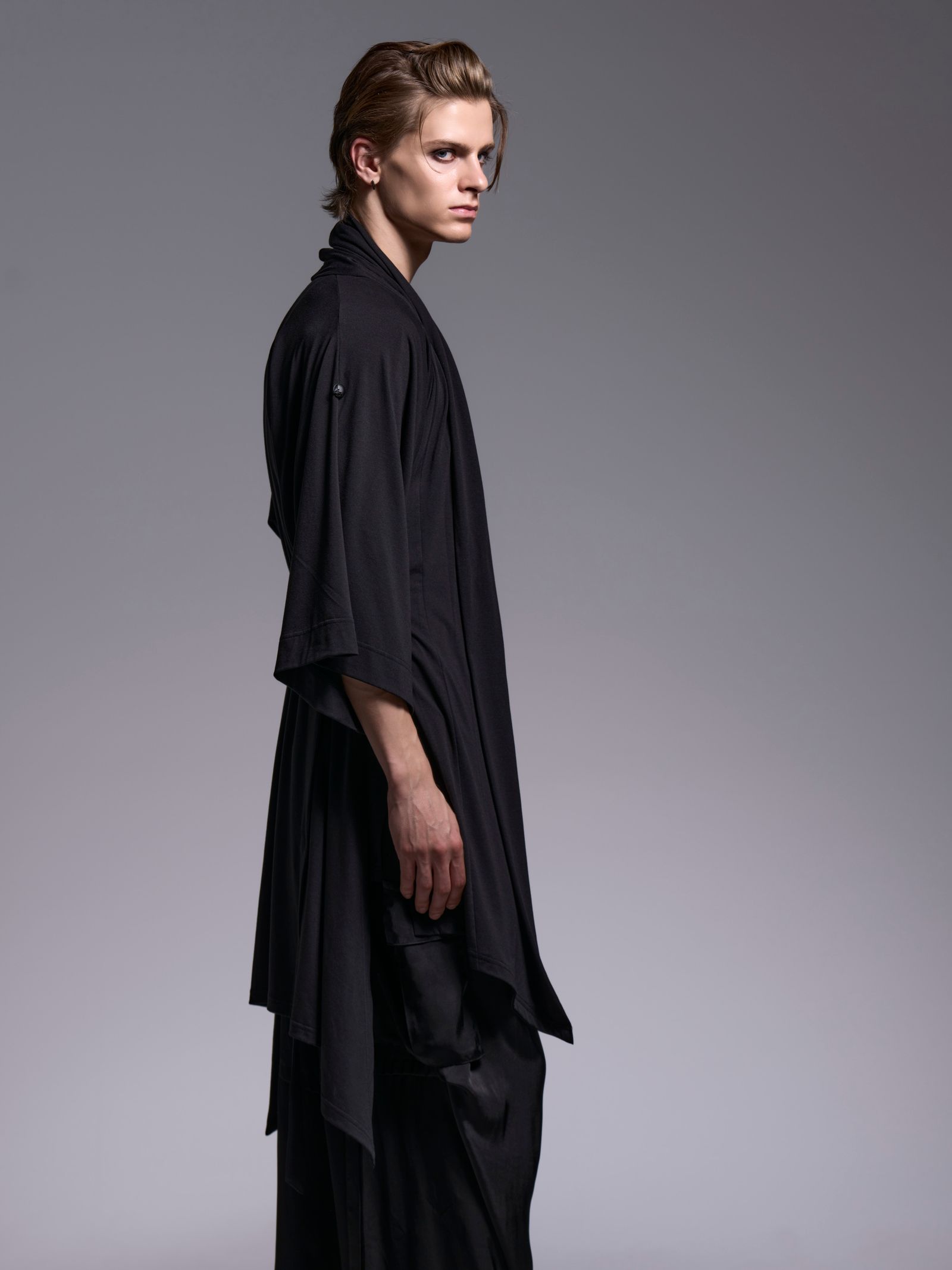 【予約品 1月4日(日) 締切】KIMONO-Sleeve Cardigan / 着物スリーブ カーディガン / ブラック