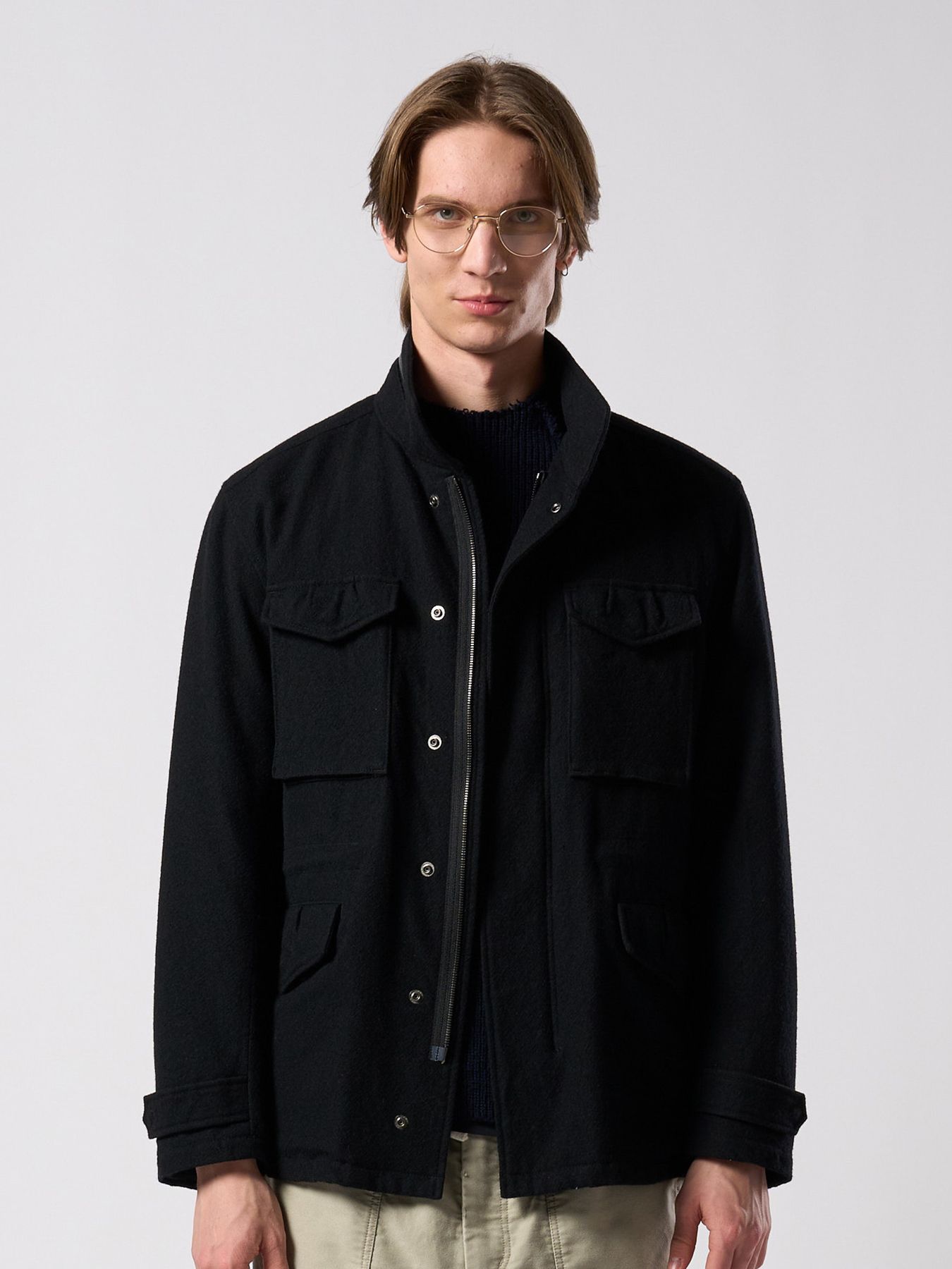 【予約品 4月19日(日) 18時締切】milled wool field jacket / ミルドウール フィールドジャケット / ブラック