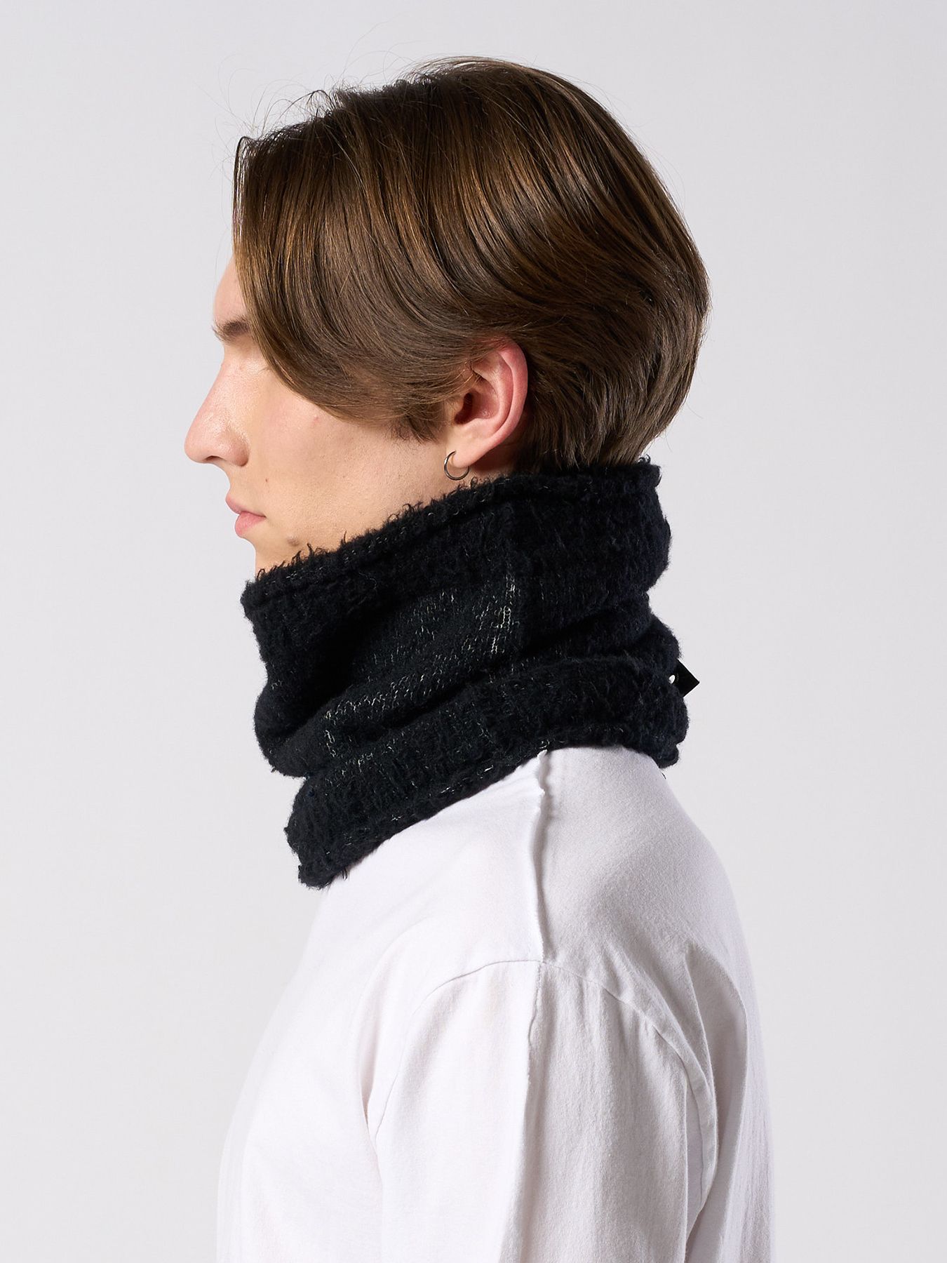 【予約品 4月19日(日) 18時締切】fancy yarn knit snood / ニットスヌード / ブラック