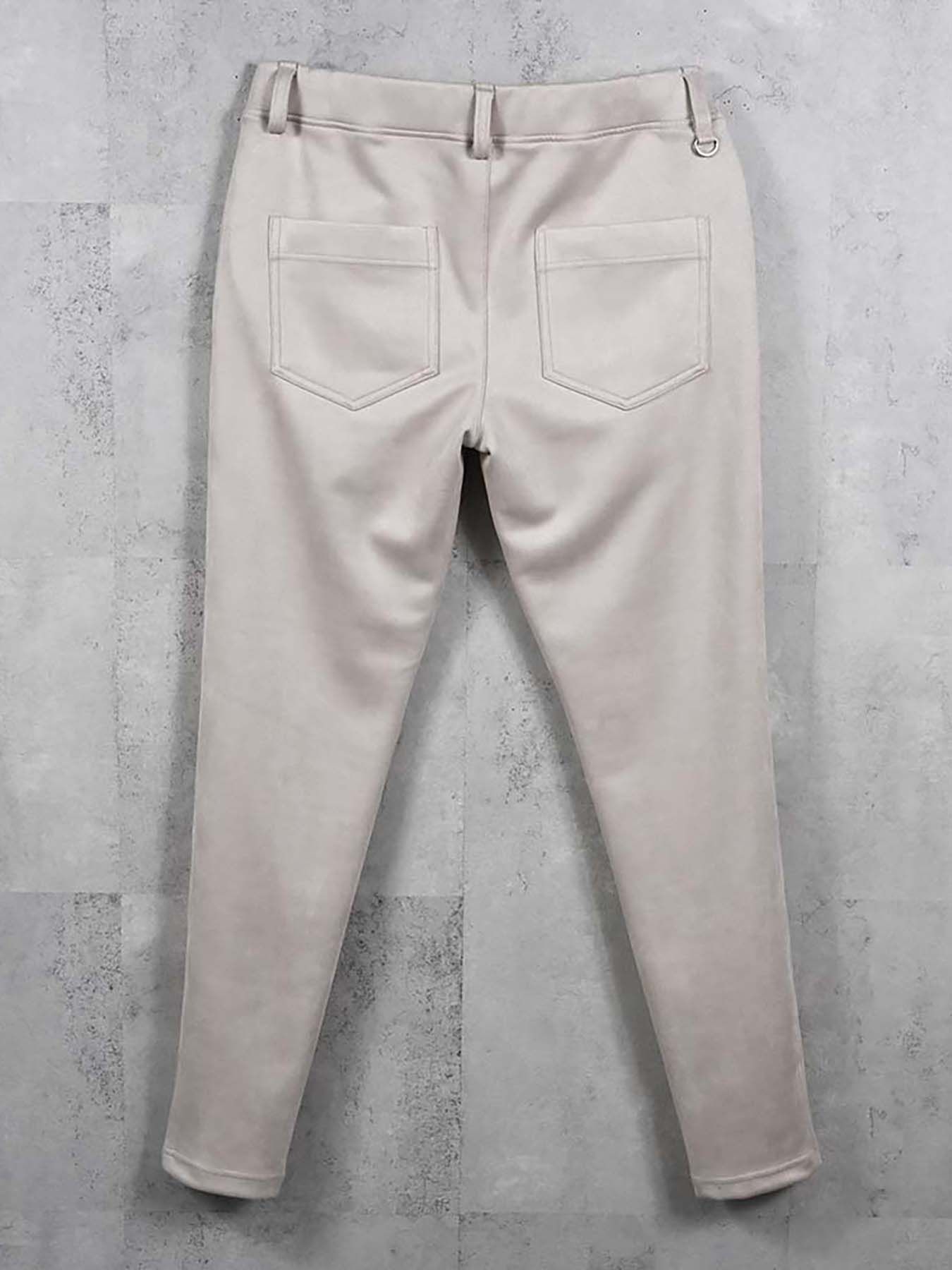 【予約品 8月31日(日) 締切】CHRIS EASY SUEDE TUCK PANTS / クリス イージー スウェードタックパンツ / グレージュ