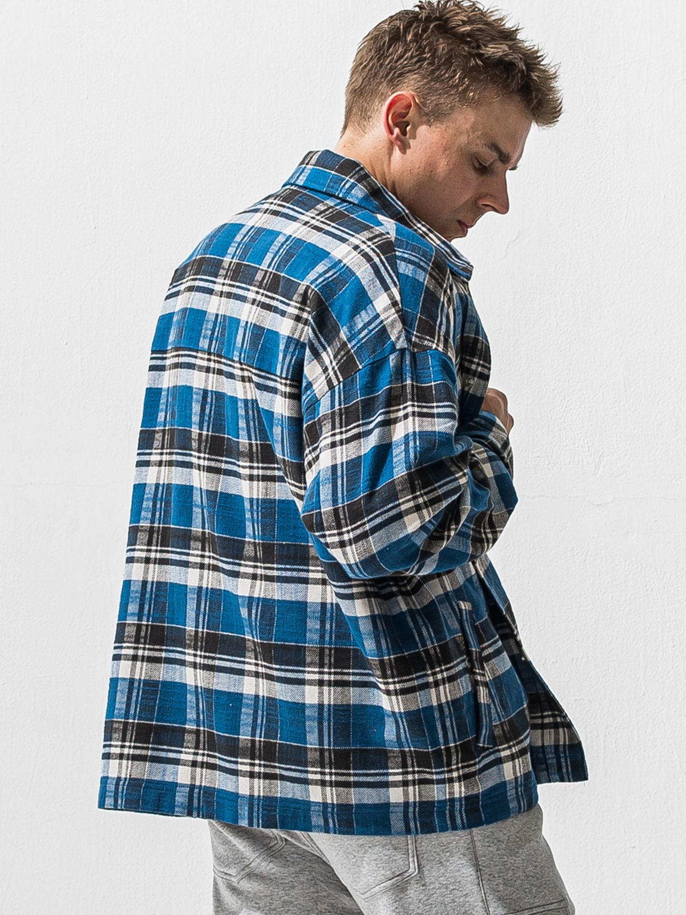 【予約品 9月6日(日) 締切】OLD SLUB CHECK JK / ヴィンテージ ネルジャケット / ブルー