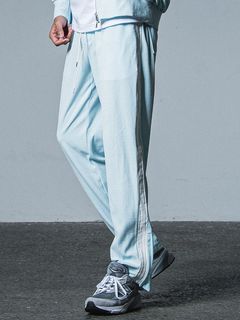 《予約品》 VELOUR SEMI WIDE PT  / ベロアラインワイドパンツ / サックス