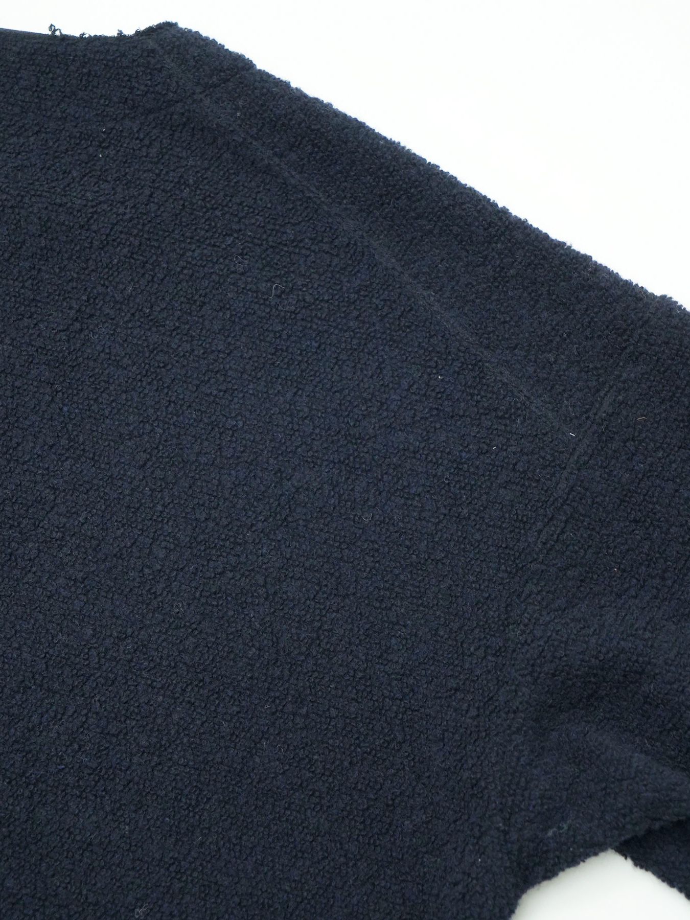【予約品 】WOOLSNAP / ウールパイル カーディガン / ネイビー