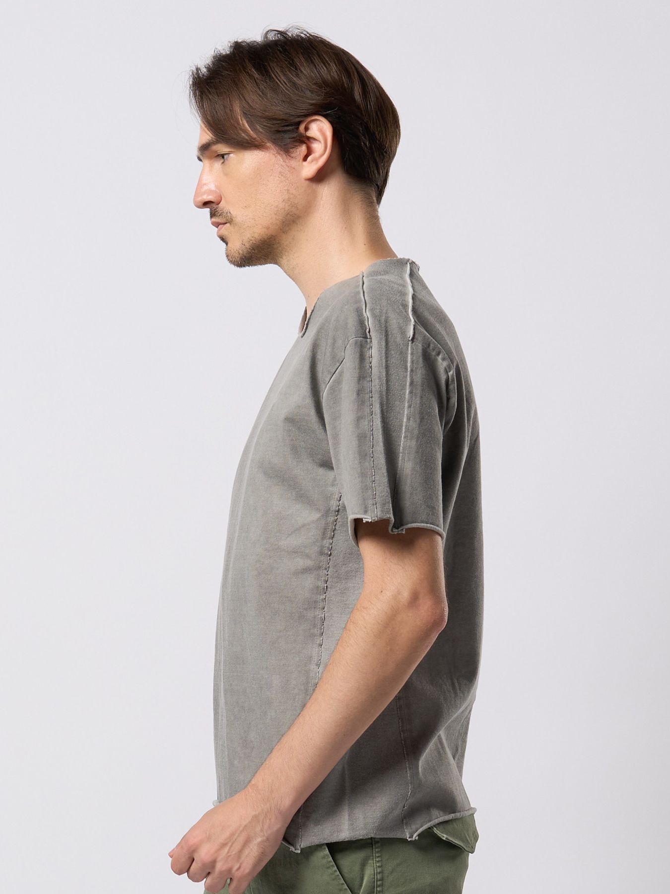 【予約品 9月23日(火) 締切】tight jersey cut-off S/S / タイトジャージ カットオフ ショートスリーブ / ライトグレー