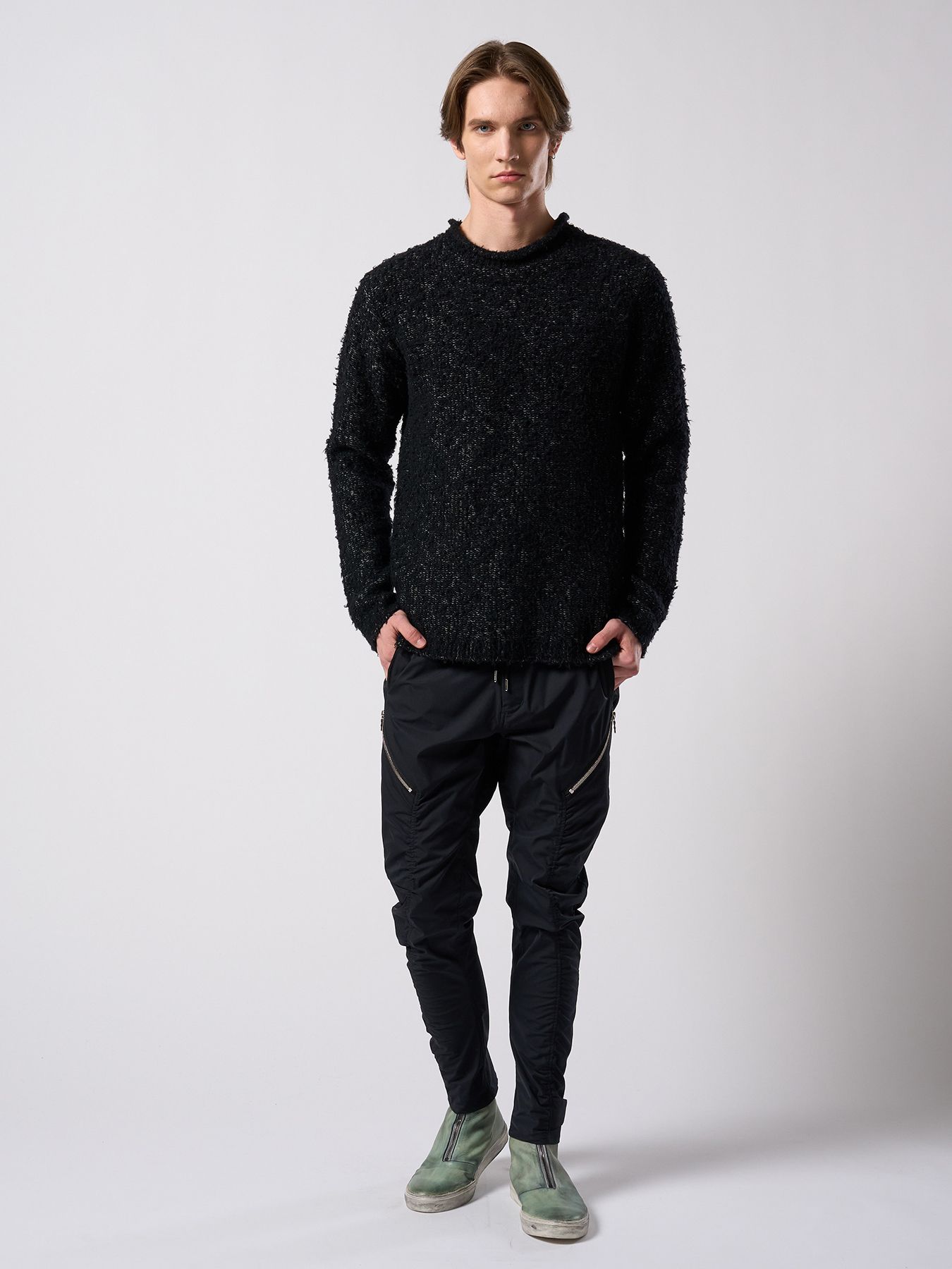 【予約品 4月19日(日) 18時締切】puckering banana teck pants / パッカリング バナナ テックパンツ / ブラック