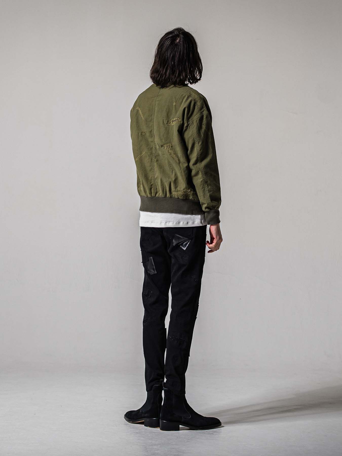 【予約品 11月16日(日) 締切】LIGHT DAVID JACKET / ドロップショルダー フライトジャケット / カーキクラッシュ