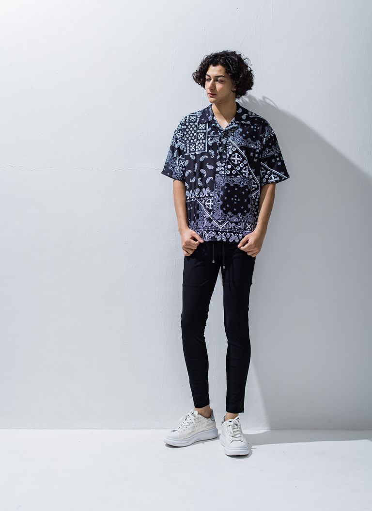 RUSH OVER POLO / ラッシュガードポロシャツ / バンダナブラック 【RESOUND CLOTHING】