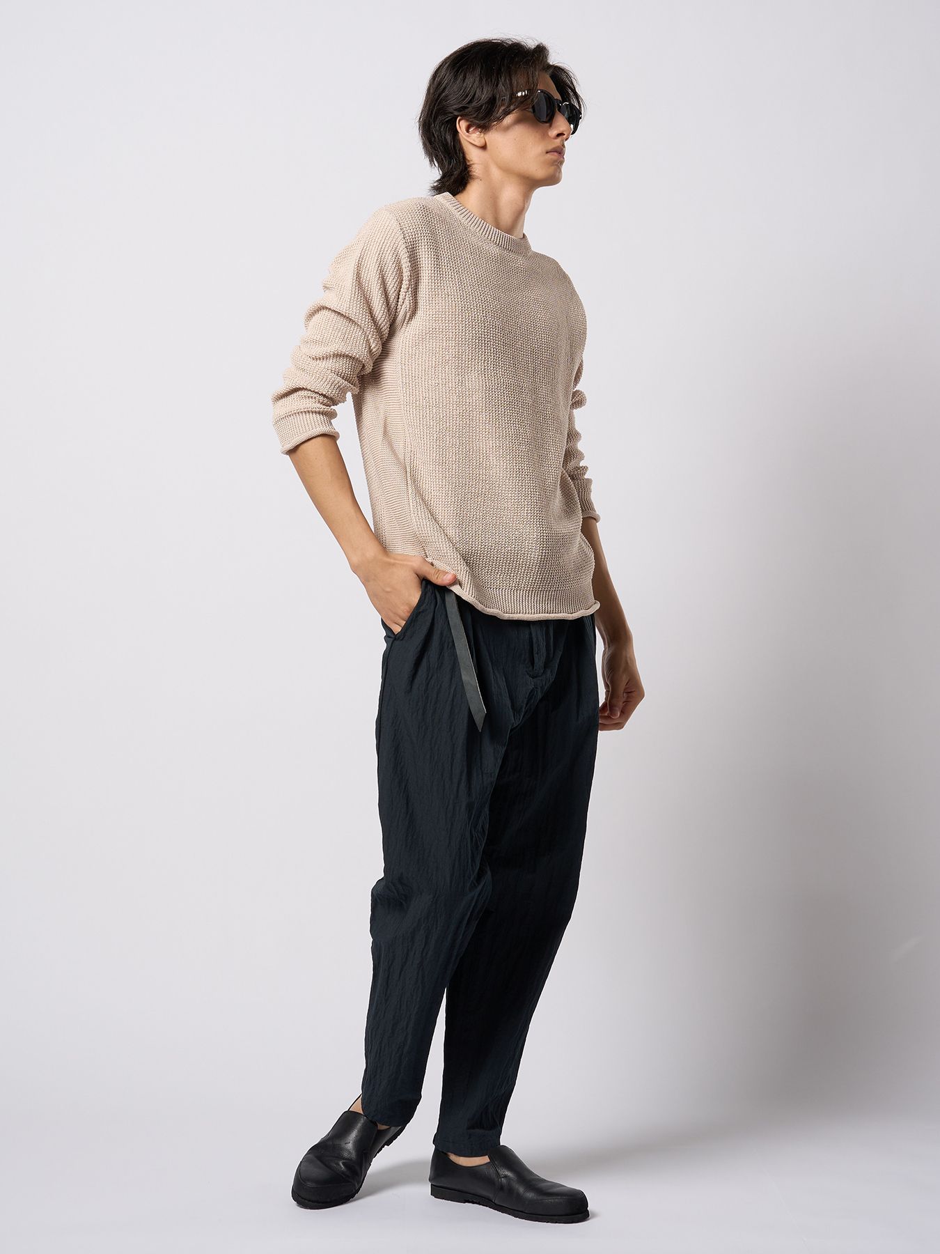 【予約品 9月23日(火) 締切】W-ring long belt / Wリング ロングベルト / グレー